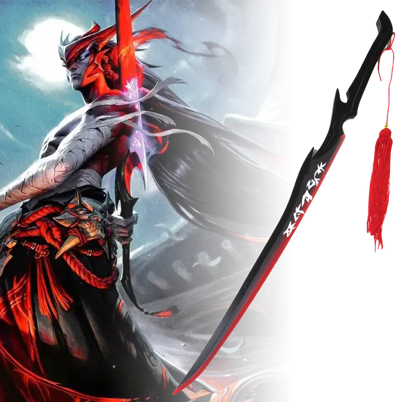 Anime Cosplay Real - 子供のための日本のカタナ武士の刀,大きいサイズ,素敵な箱,木製の忍者ナイフ,アニメのおもちゃの贈り物,yone