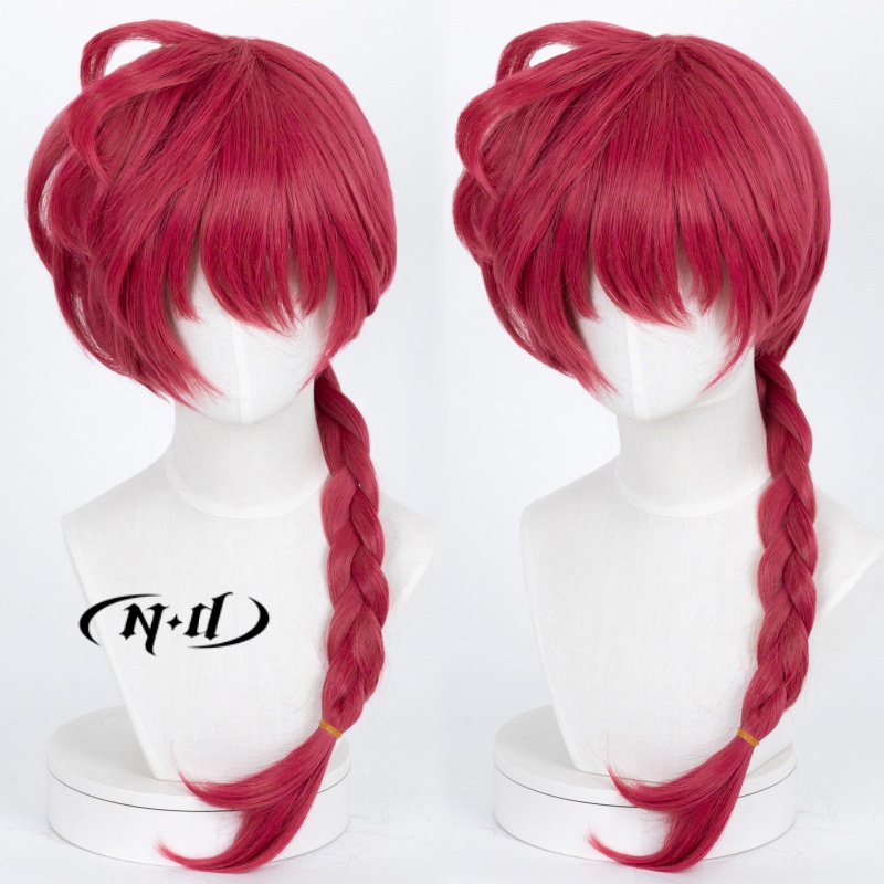 Anime Cosplay With Red Hair - NDらんま一文字コスプレウィッグ赤いヘアピースらんまアニメコスプレヘアウィッグコミコンコスプレ衣装テーマパーティー耐熱