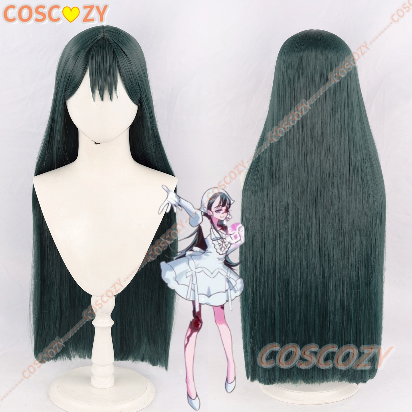 Anime Zombie Cosplay - ゾンビステージ スア コスプレウィッグ 女性用 ロング 85cm