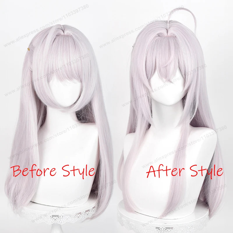 Anime Cosplay Alya - アリヤ・アリサ・ミハイロワ・クジョウコスプレウィッグ人工毛 60 センチメートルロンググレーピンク女性ウィッグアニメ耐熱ウィッグ