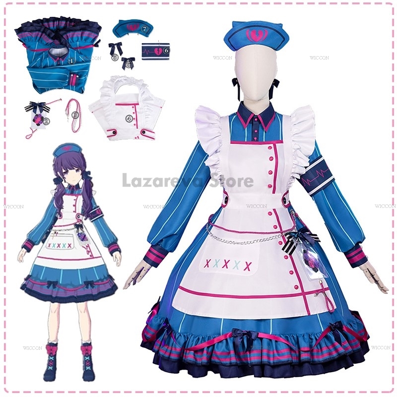 Cosplay Anime Expo - ACG 朝比奈まふゆコスプレ衣装メイドドレスプロジェクト世界カラフルなステージ服ウィッグ制服衣装ハロウィンエキスポガ大人