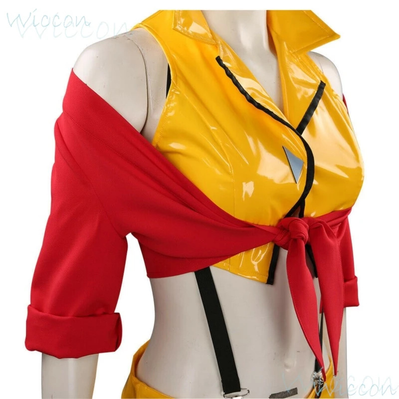 Anime Cosplay Youtube Shorts - アニメフェイ・バレンタイン・カウボーイ・ビバップ コスプレ衣装小道具 レッドイエロー制服 セクシーなホットスーツ パーティー 女性用