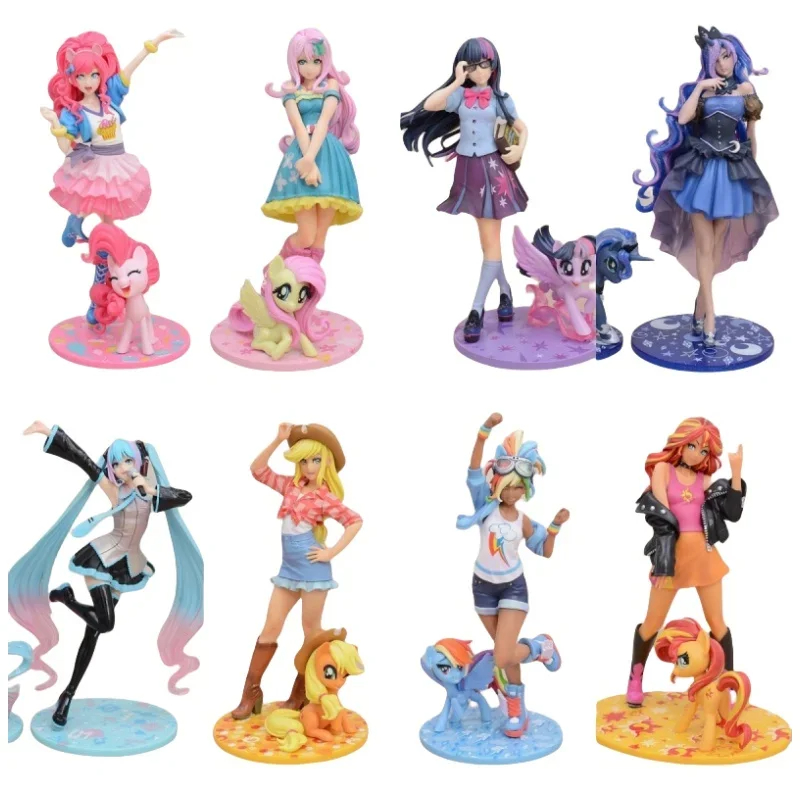 Kotobukiya Bishoujo - 私の小さなポニオ-レインボーシリーズのアニメフィギュア,かわいい人形,アプライドジャックのおもちゃ,フラッター,twi,軽い輝き,モデル人形,ギフト,新しいストック