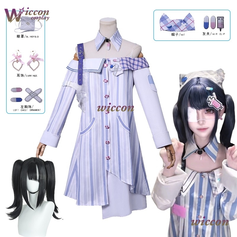 Anime Cosplay Girl Ideas - アイパッチ ジライケイ インフィニティニッキ コスプレ衣装 ウィッグ 風変わりなアイデア