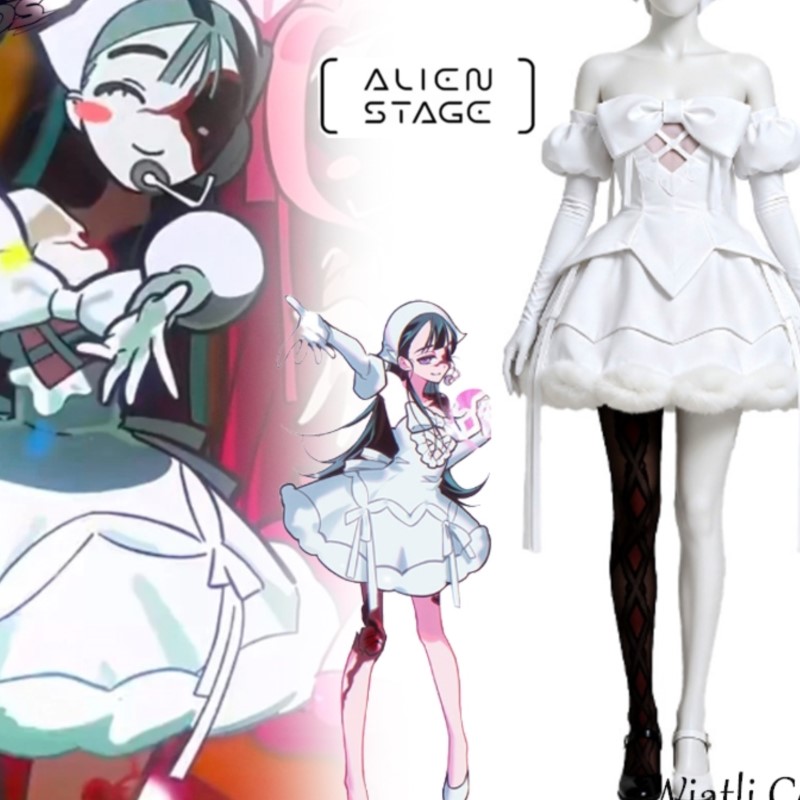 Anime Zombie Cosplay - Wiatli エイリアンステージゾンビステージ ZOMST スアコスプレ衣装白いドレスフルセット大人女性ハロウィンコミックアニメロールプレイ衣装