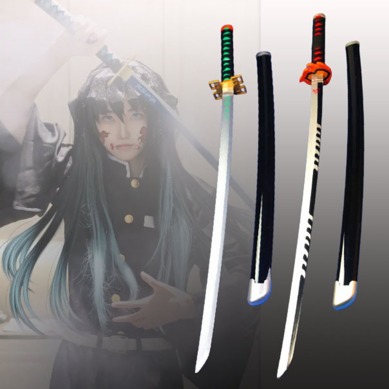 Anime Cosplay Real - 41 インチ/104 センチメートルデーモンスレイヤー刀アニメ忍者剣デーモンスレイヤーコスプレ小道具ナイフリアルサイズサムライセイバージャポネーサ刀剣