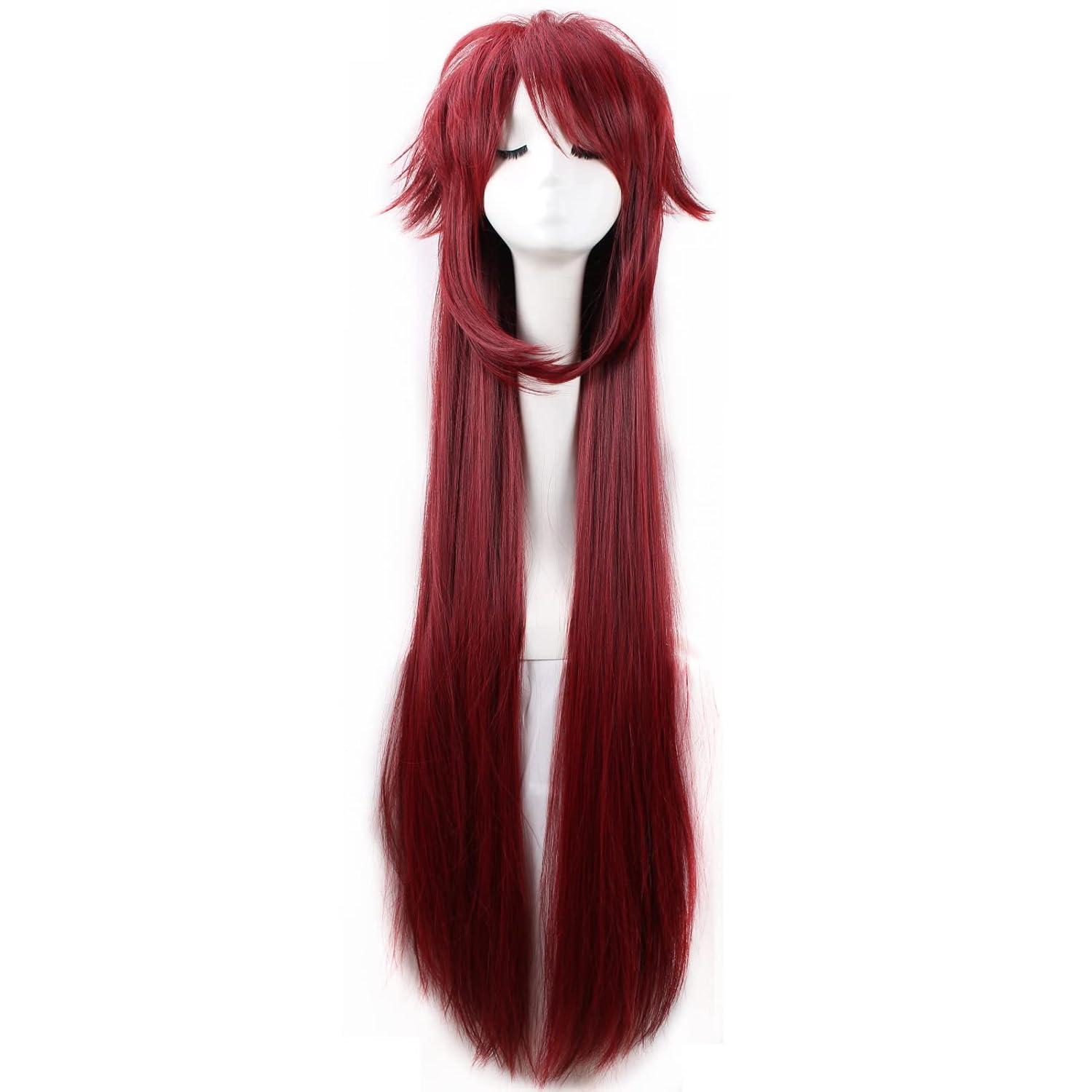 Anime Cosplay With Red Hair - ハイスクールD×D リアス・グレモリー ロングワインレッド耐熱ヘアコスプレ衣装ウィッグ