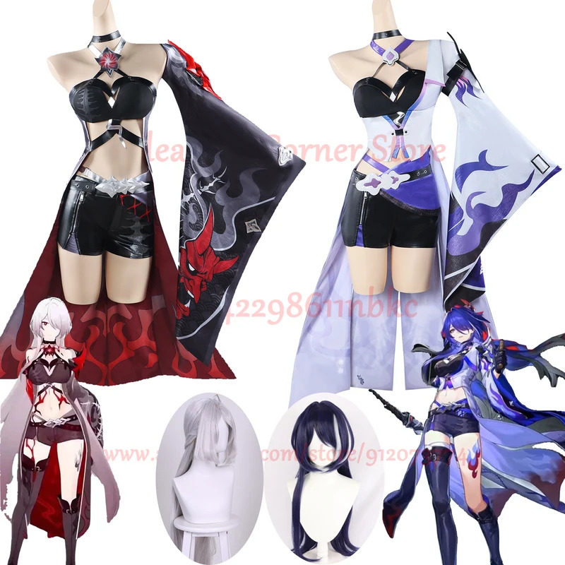 Anime Cosplay Youtube Shorts - 在庫ありアケロンコスプレ衣装 Honkai スターレールアケロンコスプレドレス衣装ウィッグ靴黄泉黄泉コスプレ小道具