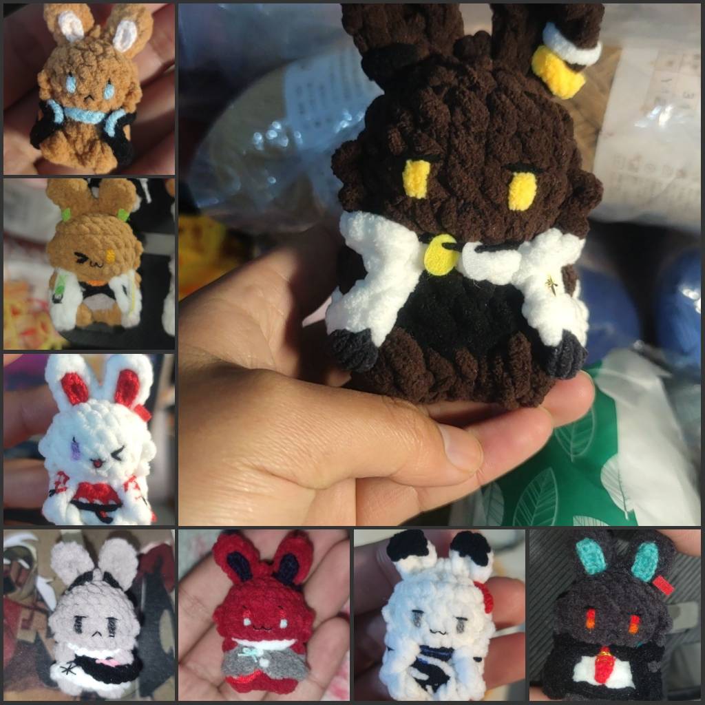 Anime Cosplay Kawaii - アニメアークナイツニアンかわいいウサギゲームコスプレ玩具手作りミニかぎ針編みフックボディペンダント飾りファンギフト