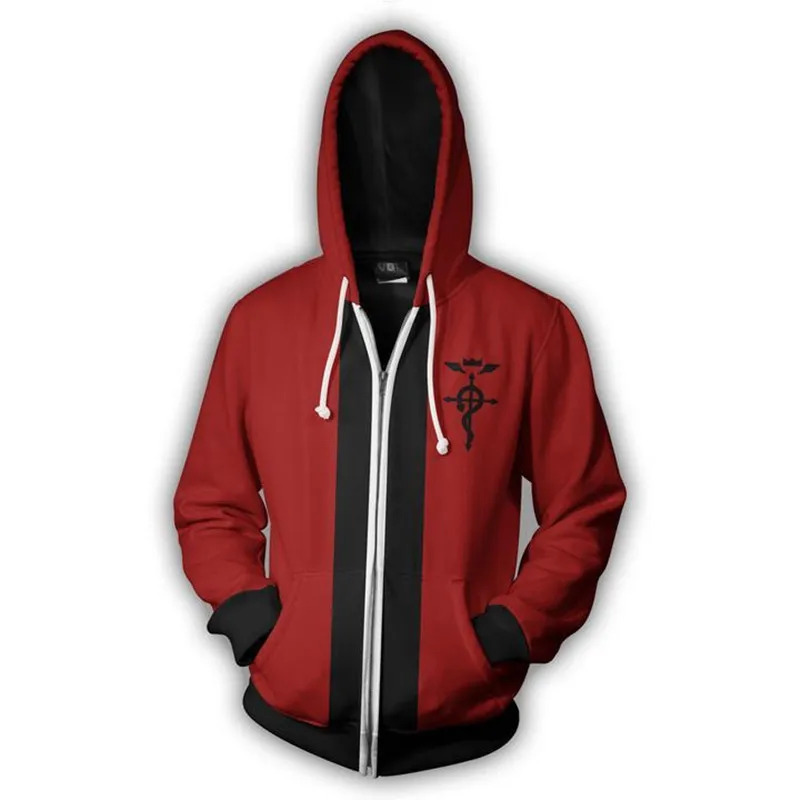 Fullmetal Alchemist Coat - 2025年 鋼の錬金術師 エドワード・エルリック 秋のジッパー付きジャケット パーカー コート
