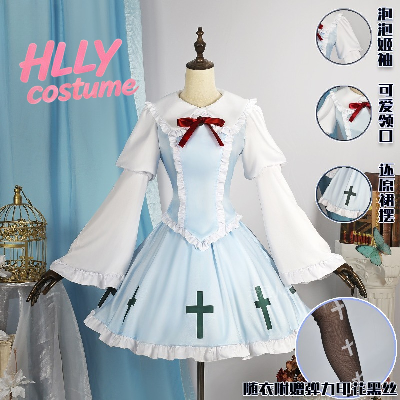 Anime Cosplay Photoshoot - アニメ「しゅごキャラ」塚依美ウタウコスプレ衣装 ホシナ ミントブルー ロリータ フルセット ハロウィン
