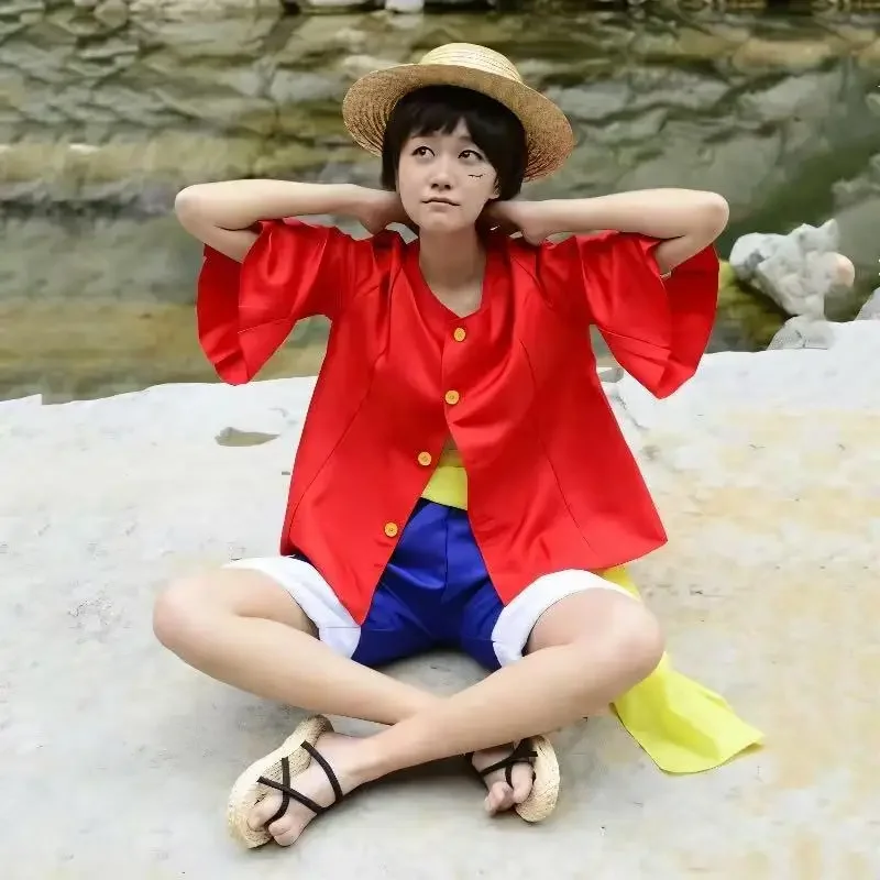 ハロウィンアニメ M-モンキー D ルフィフルセットコスプレ - Anime Cosplay Luffy のレビューと価格