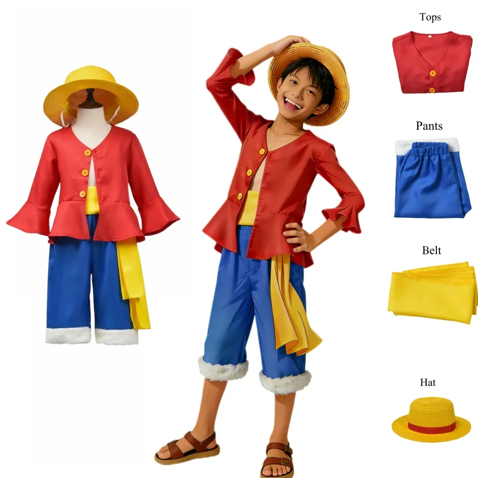ハロウィンアニメ M-モンキー D ルフィフルセットコスプレ - Anime Cosplay Luffy のレビューと価格