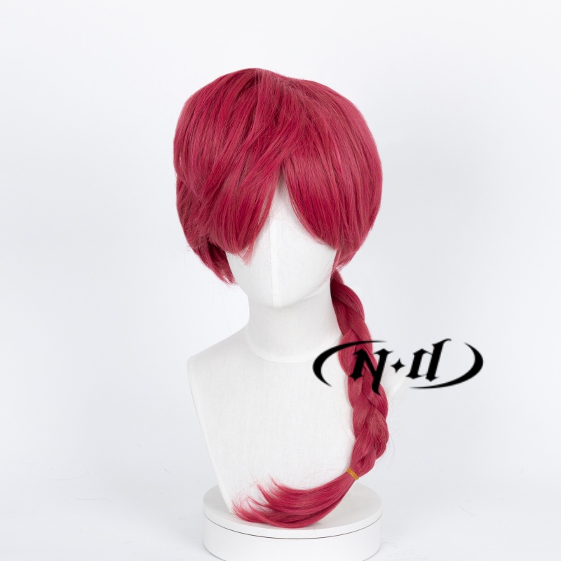 NDらんま一文字コスプレウィッグ赤いヘアピースらんまアニメコ - Anime Cosplay With Red Hair のレビューと価格