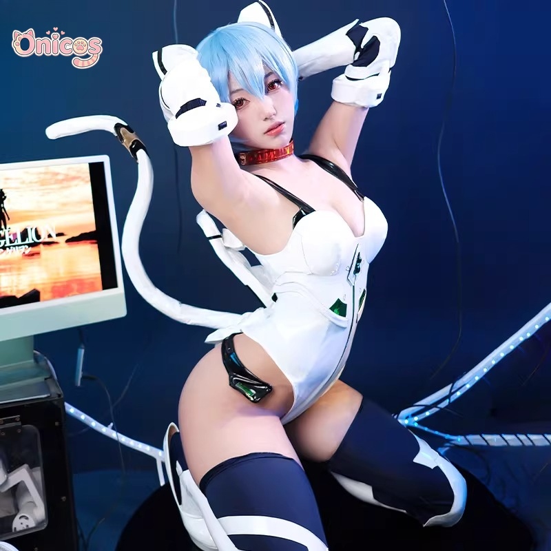 綾波レイ猫耳アニメコスプレ衣装セクシーでスパイシーなガールス - Anime Cosplay Cat のレビューと価格