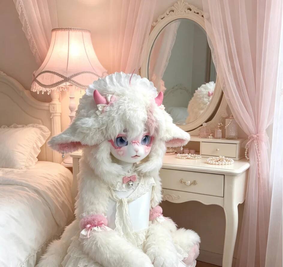 手作りキグフーリーコスチュームヘッド　可愛い羊/子羊ケモノマ - Anime Cosplay Lolita のレビューと価格