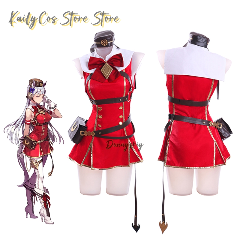 ゴールドシップコスプレ衣装ウィッグ帽子耳尾赤い衣装アカデミー - Anime Cosplay With Red Hair のレビューと価格