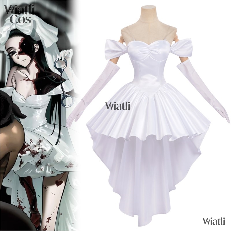 エイリアンステージゾンビステージスアコスプレ白いウェディング - Anime Zombie Cosplay のレビューと価格