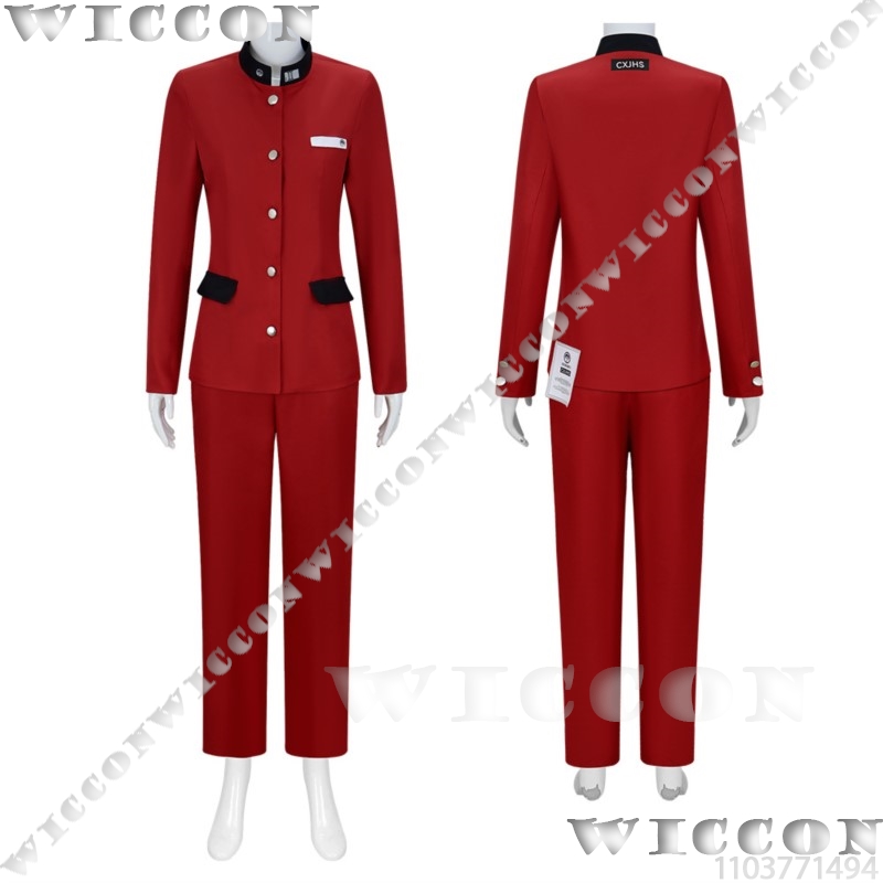 ツクモ今百ゲームコスプレライン赤い学校制服学生スーツ紫色のか - Anime Cosplay Clothes のレビューと価格