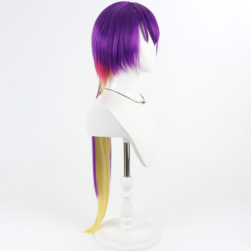 黒夢コスプレウィッグ マイリマシタ ロング紫赤黄色耐熱人工毛 - Anime Cosplay With Red Hair のレビューと価格