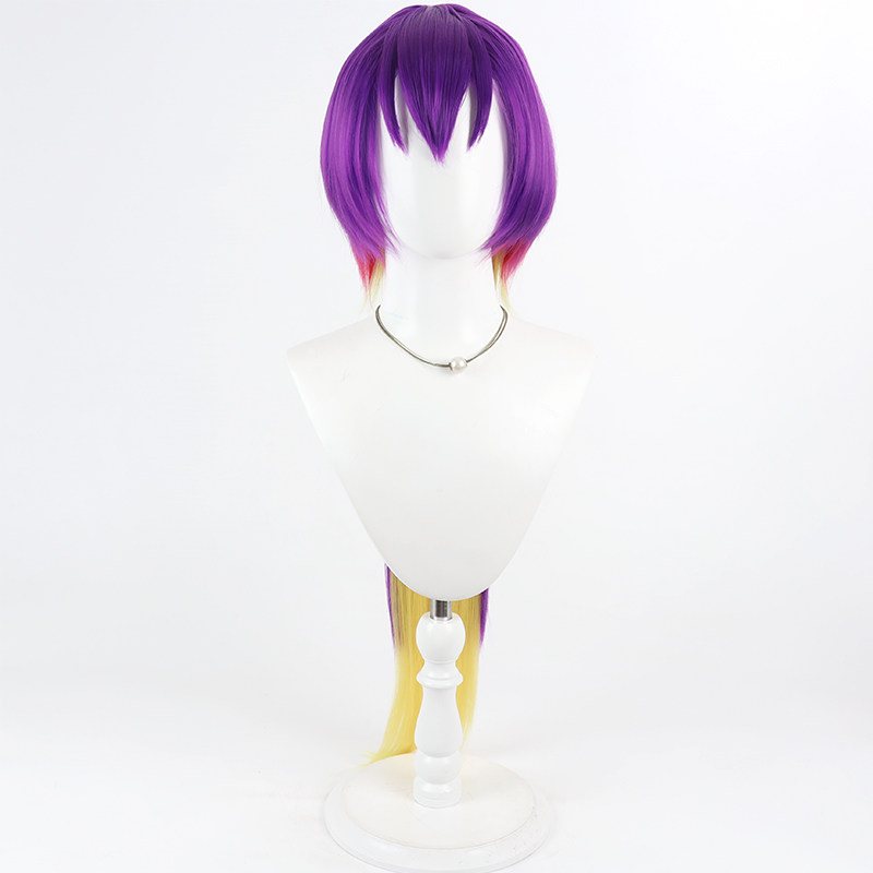 黒夢コスプレウィッグ マイリマシタ ロング紫赤黄色耐熱人工毛 - Anime Cosplay With Red Hair のレビューと価格