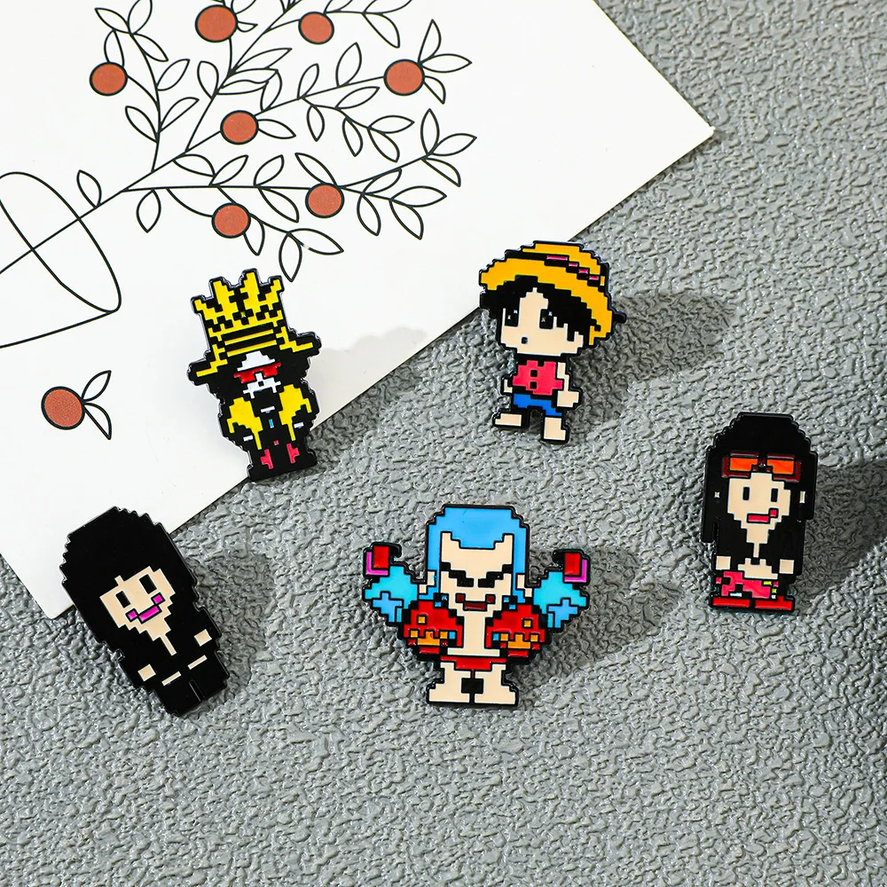 5 個の創造性ピクセルスタイルブローチアニメルフィチョッパー - Anime Cosplay Luffy のレビューと価格