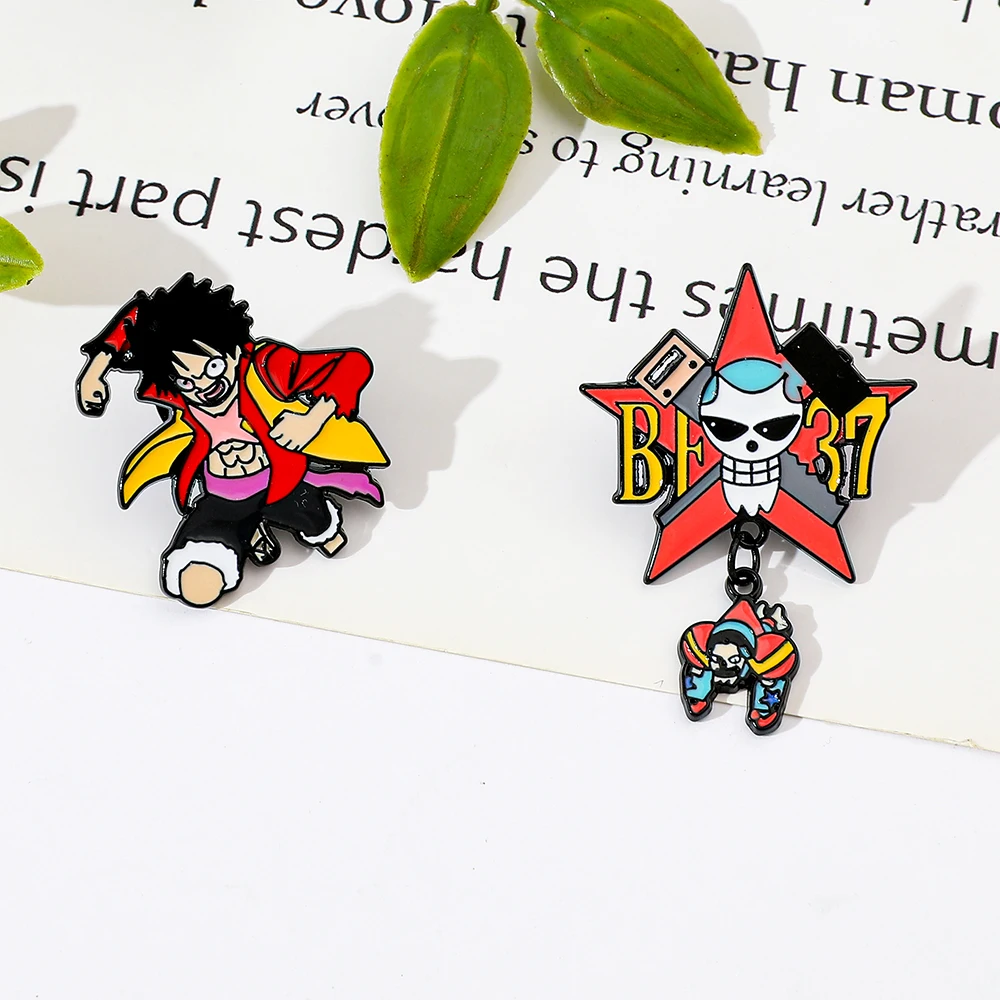 2 個クリエイティブアニメブローチ面白いモンキー D. ルフ - Anime Cosplay Luffy のレビューと価格