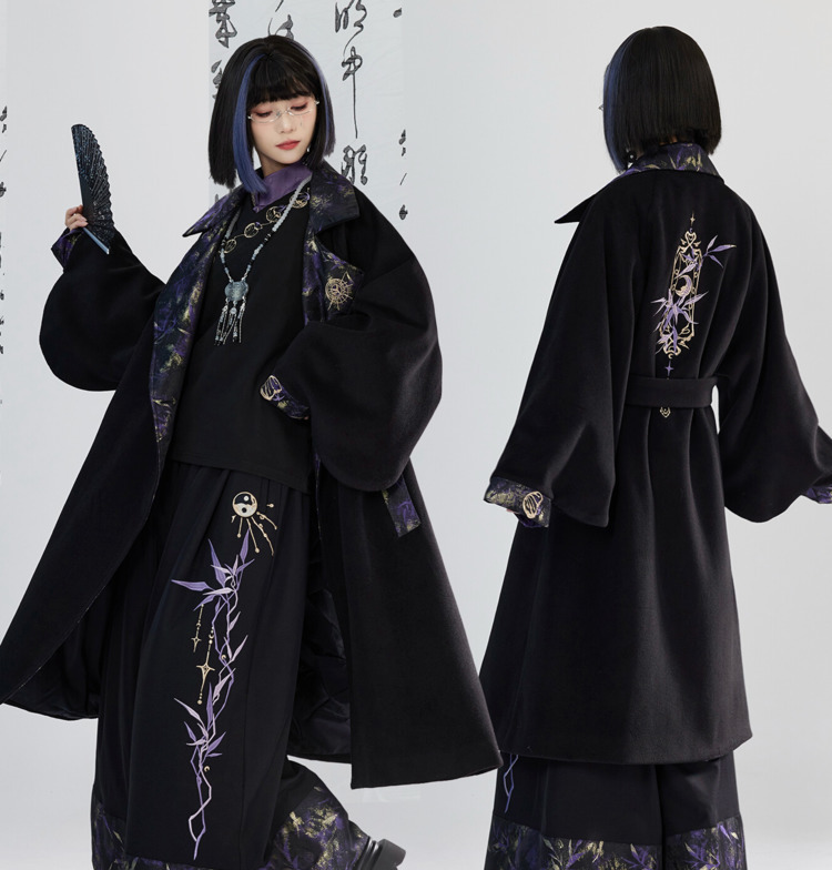 新しい中国風国風重工業刺繍織りゴールドウール生地コートフィエ - Anime Cosplay In Chinese のレビューと価格