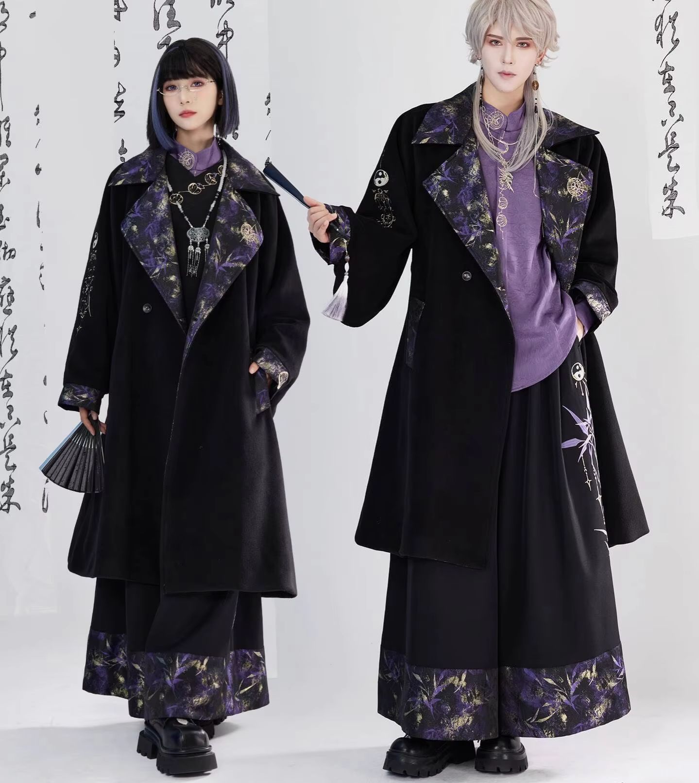 新しい中国風国風重工業刺繍織りゴールドウール生地コートフィエ - Anime Cosplay In Chinese のレビューと価格