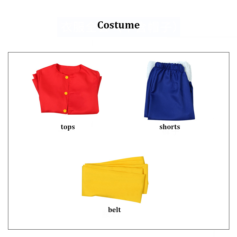 ルフィコスプレ衣装帽子かつらアニメ OP 子供大人ハロウィン - Anime Cosplay Luffy のレビューと価格