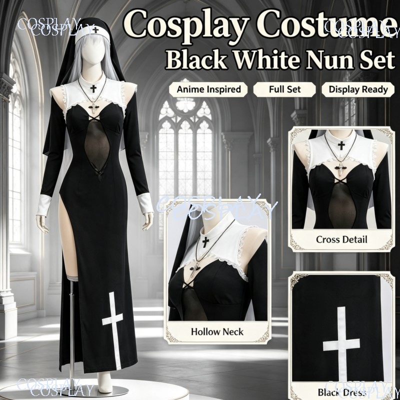 ハロウィンイベント用ハイ スリット制服スーツ ブラックレース - Anime Cosplay Photoshoot のレビューと価格
