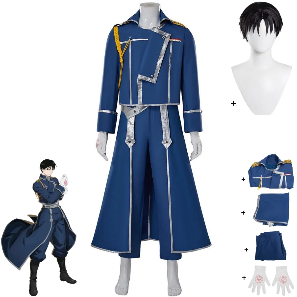 アニメ鋼の錬金術師ロイ・マスタングコスプレ衣装成人男性ハロウ - Fullmetal Alchemist Coat のレビューと価格