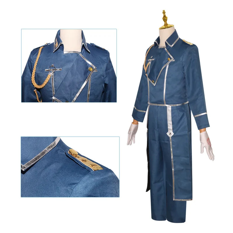 アニメ鋼の錬金術師ロイ・マスタングコスプレ衣装ブルーユニセッ - Fullmetal Alchemist Coat のレビューと価格