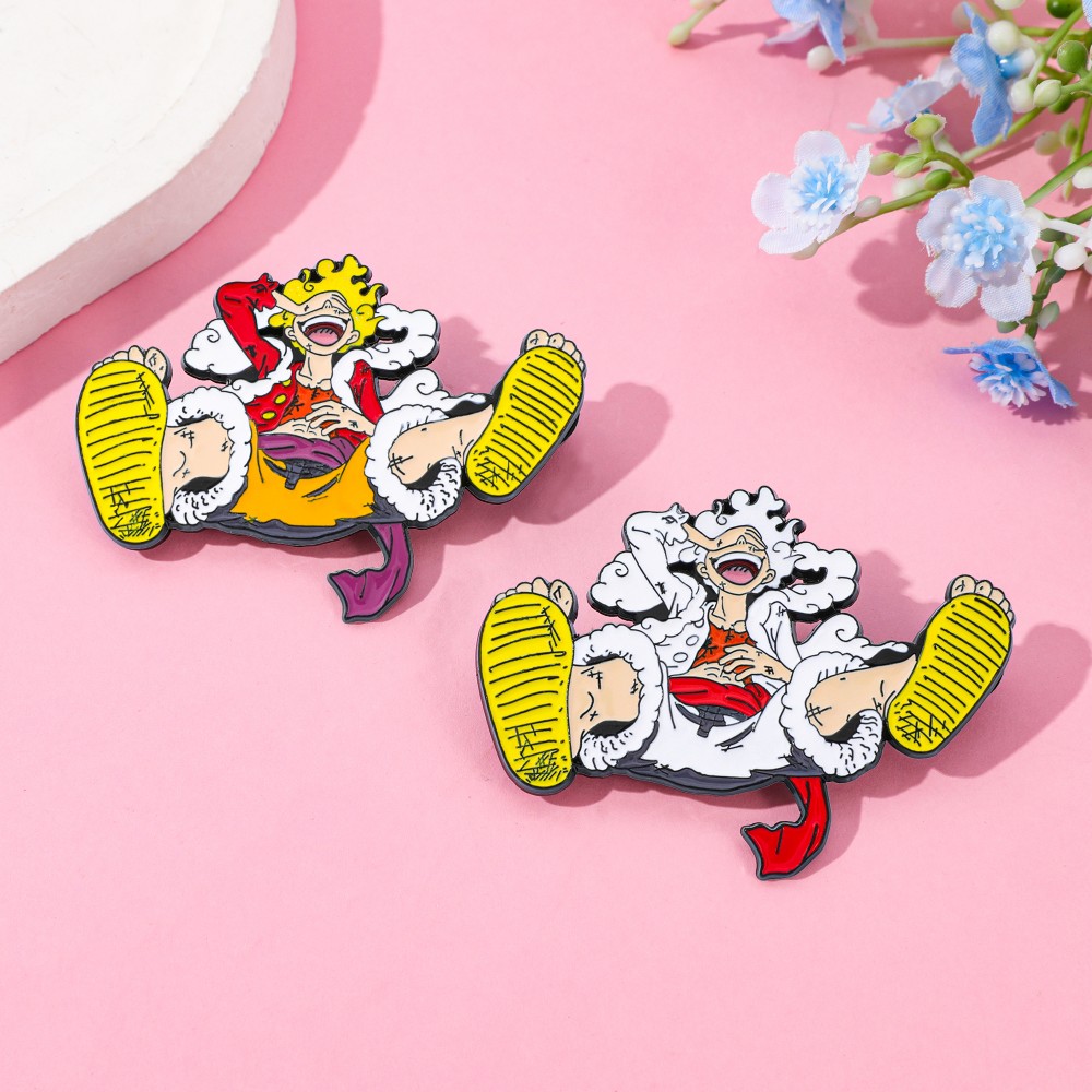 2 個アニメ派生品ブローチ絶妙なハンサムルフィエナメルピン金 - Anime Cosplay Luffy のレビューと価格
