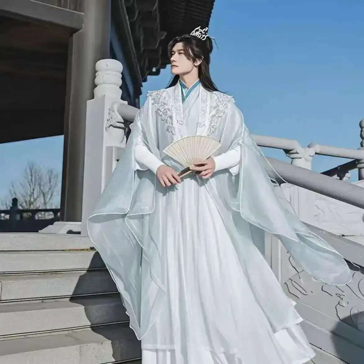 大サイズ 3XL 韓服男性中国刺繍白コスプレ衣装古代韓服セッ - Anime Cosplay In Chinese のレビューと価格